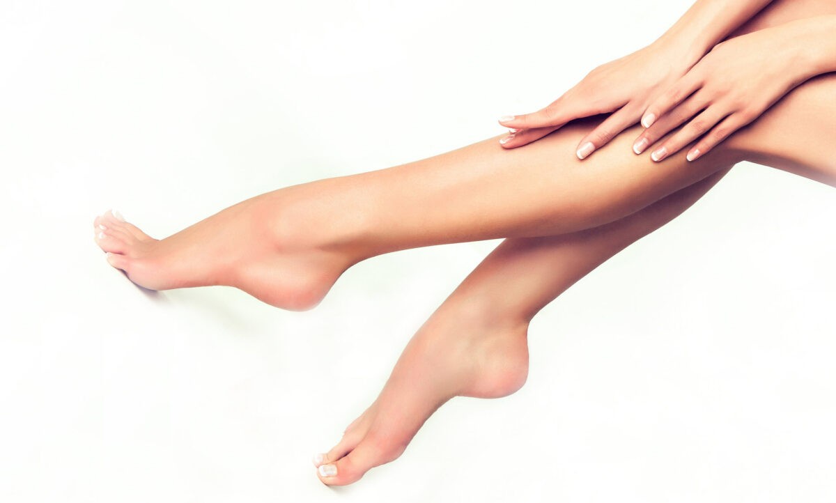 women touching her legs