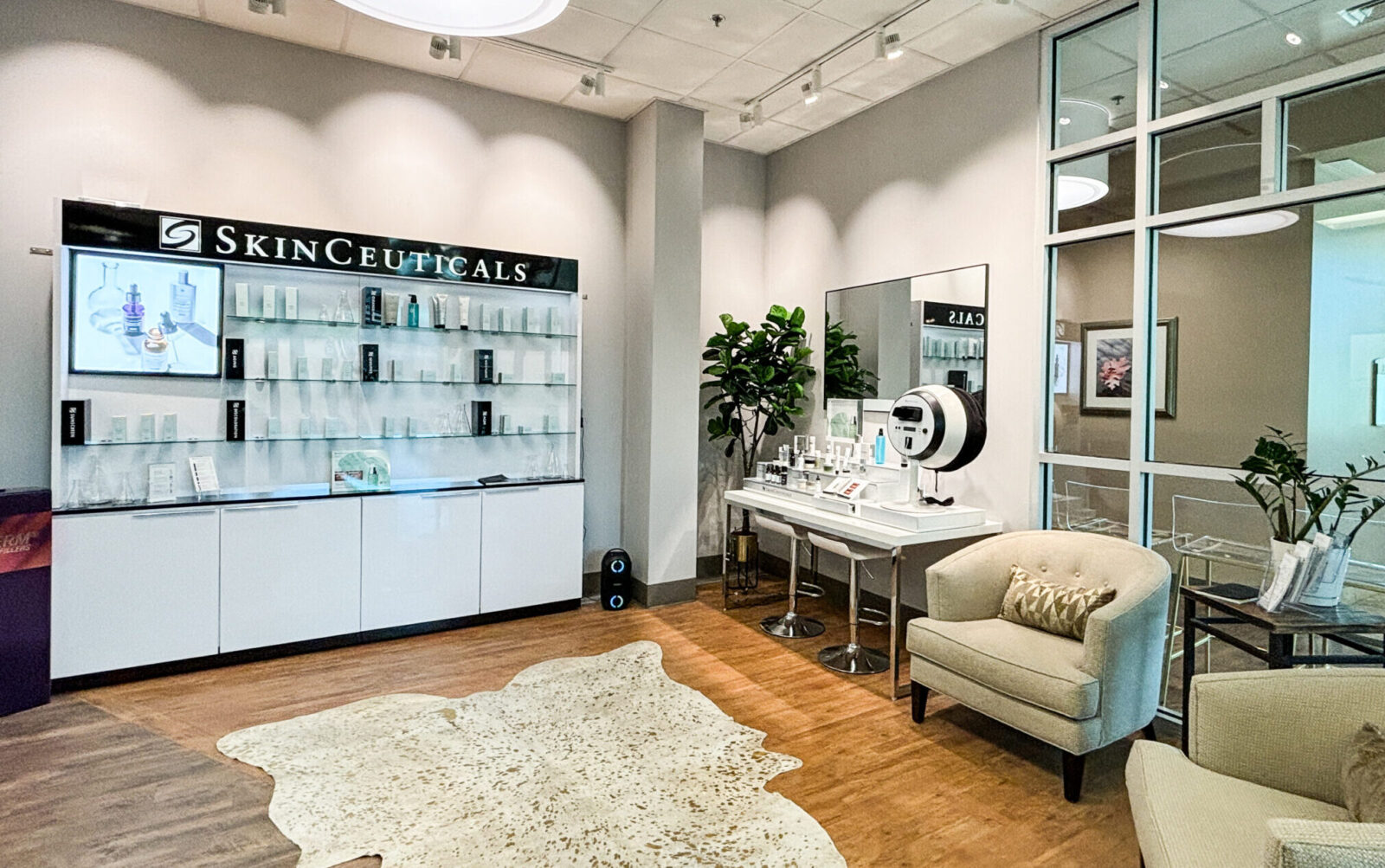 Meridiem office with product display in lobby